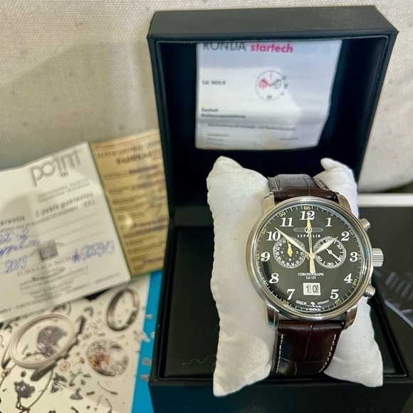 Zeppelin LZ 127 Graf Chronograph Sub-dials  Date Designer Men’s Watch - Picture 8 of 8